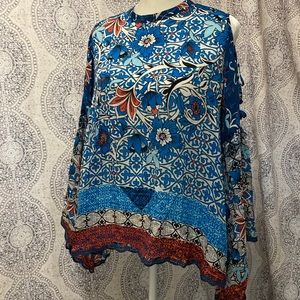 Johnny Was Bondi Cold Shoulder Lace Rayon M